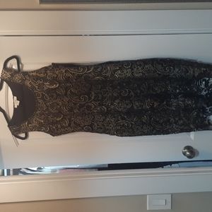 gold and black dress